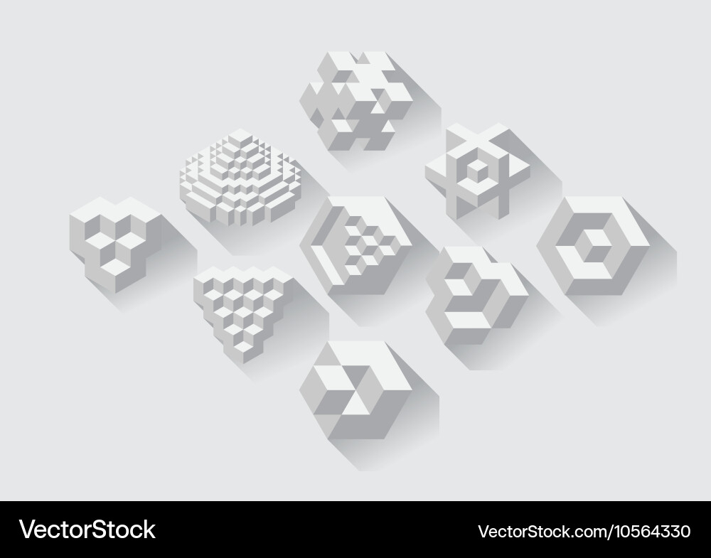 Cubic objects vector image