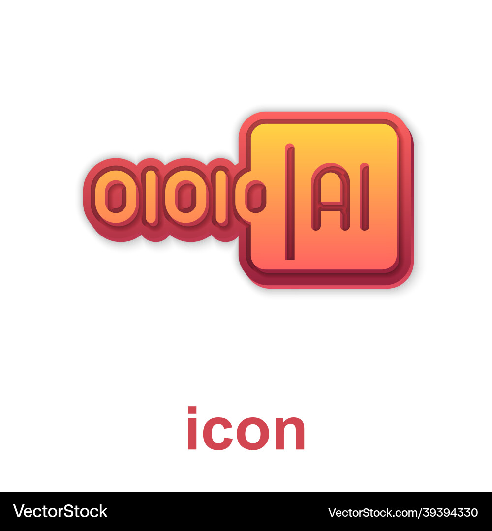 Gold binary code icon isolated on white background Gold binary code icon isolated on white background vector image