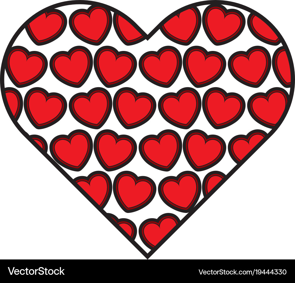 Heart frame with hearts pattern background Vector Image