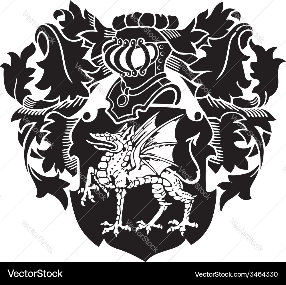 Heraldic silhouette no26 vector image