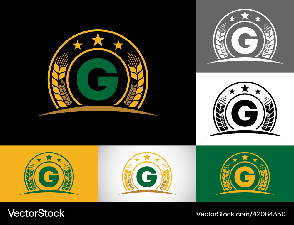 Initial g monogram alphabet symbol design Vector Image