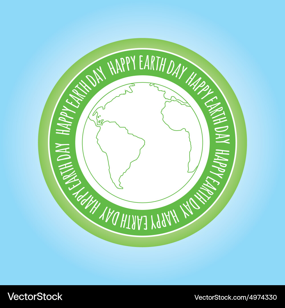 Isolated label with text and elements for earth vector image