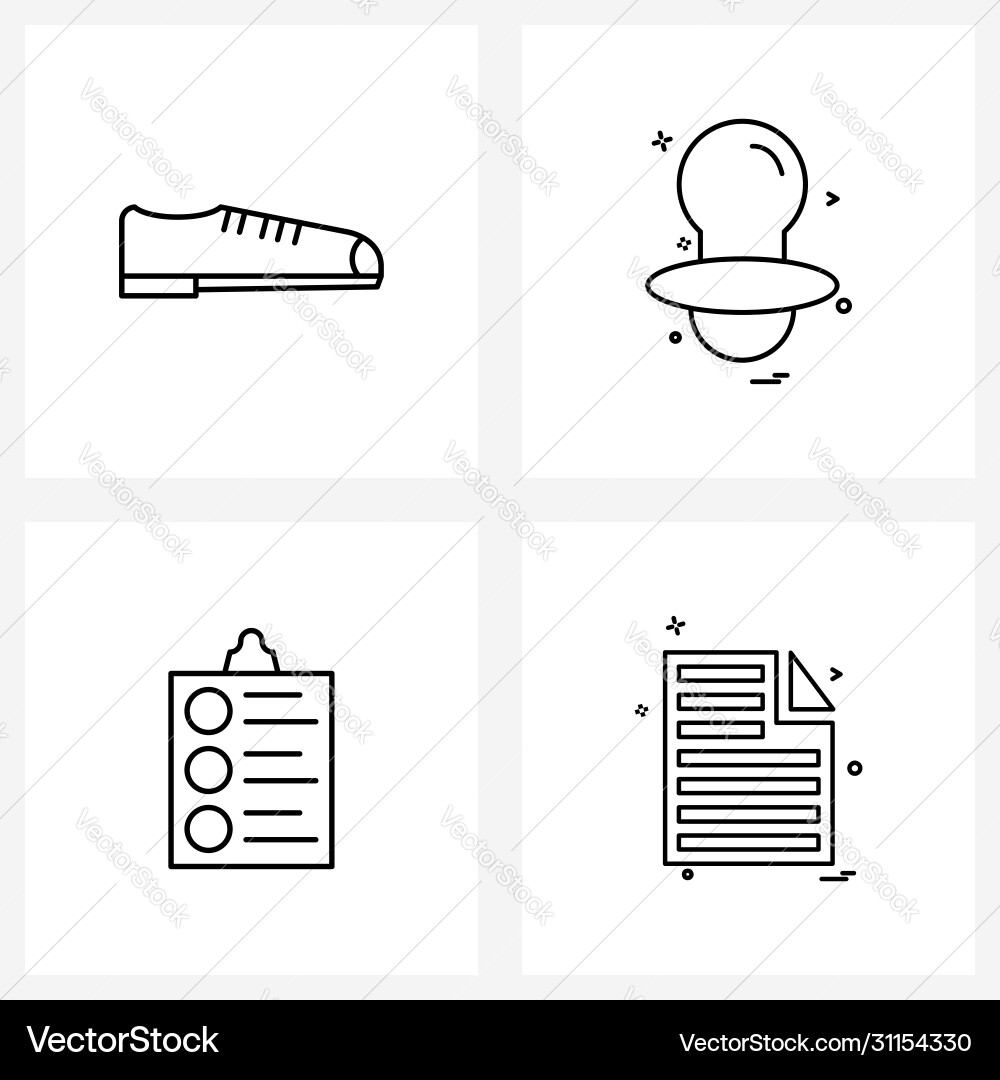 Isolated symbols set 4 simple line icons Vector Image