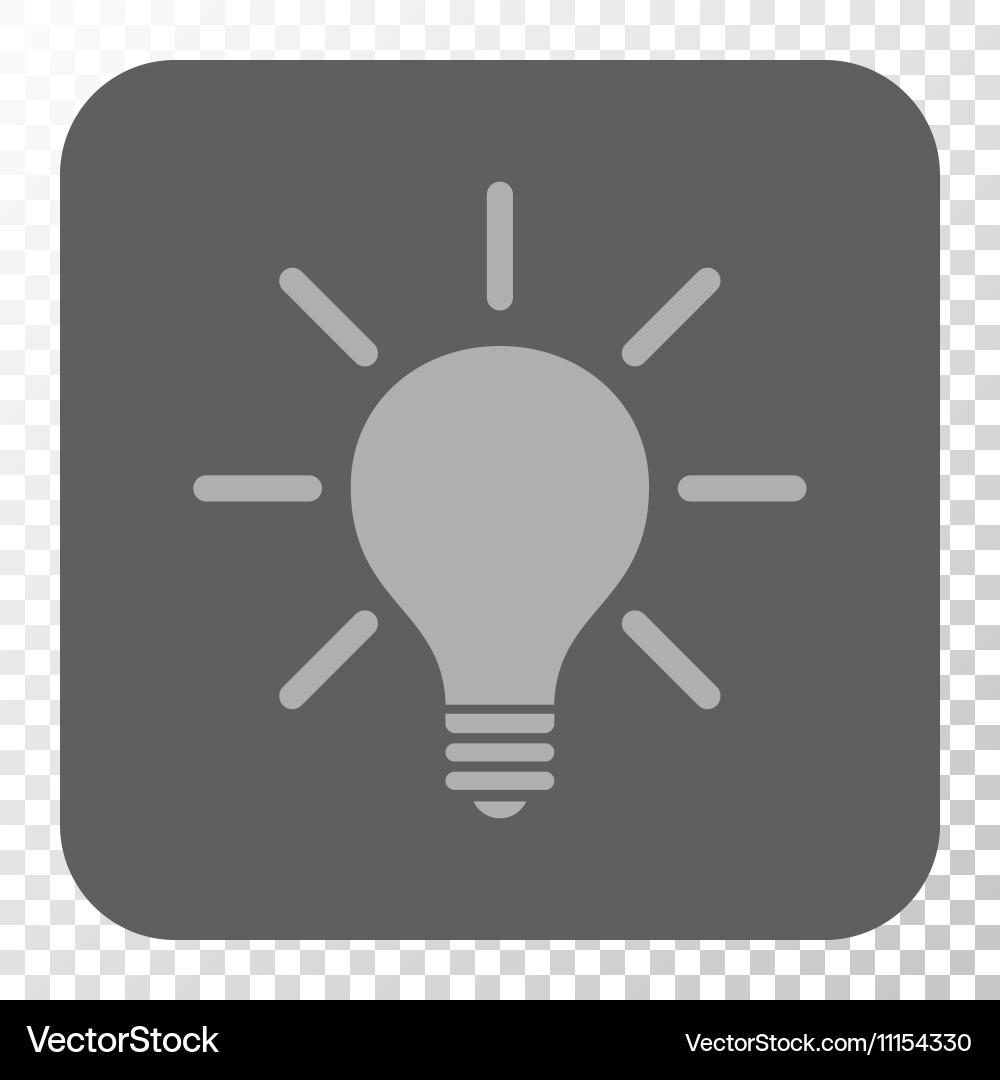 Light bulb rounded square button vector image