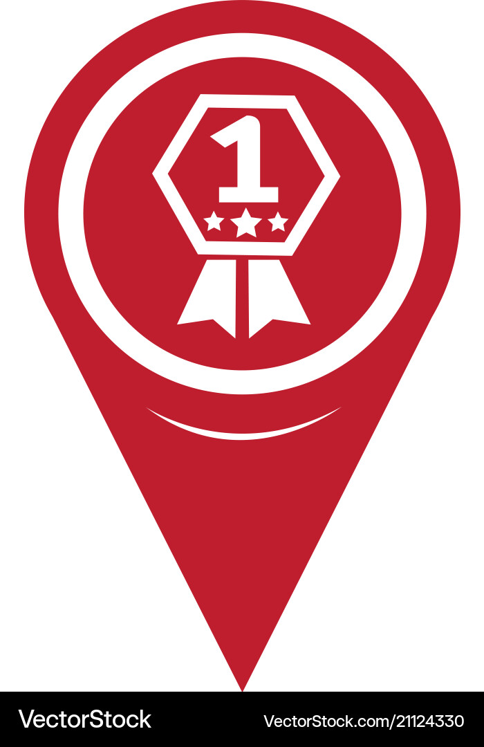 Map pin pointer number 1 icon vector image