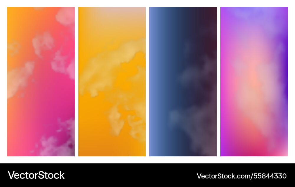 Modern colorful gradient background with clouds Modern colorful gradient background with clouds vector image