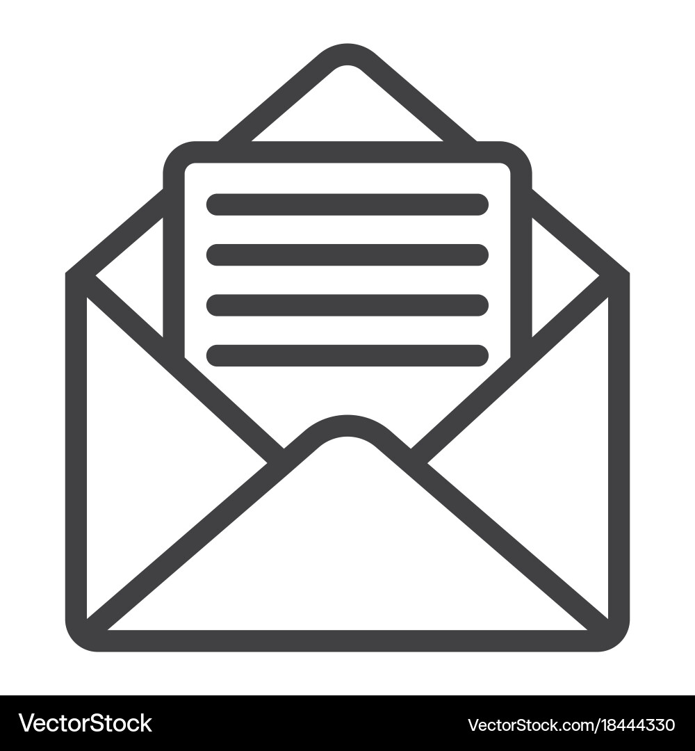 Open mail line icon web and mobile letter vector image