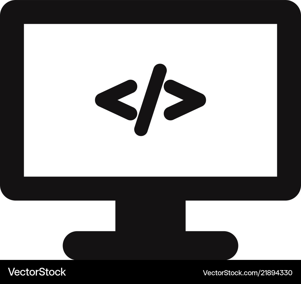 Programming on monitor icon Programming on monitor icon vector image