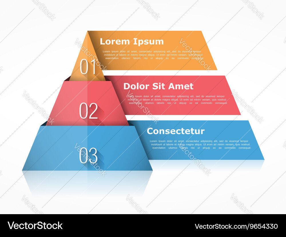 Pyramid Chart with Three Elements vector image