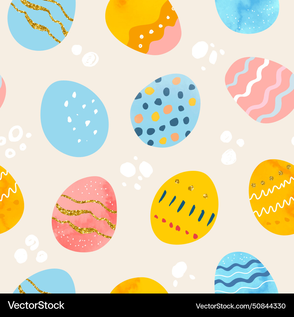 Seamless pattern with easter decorated eggs Vector Image