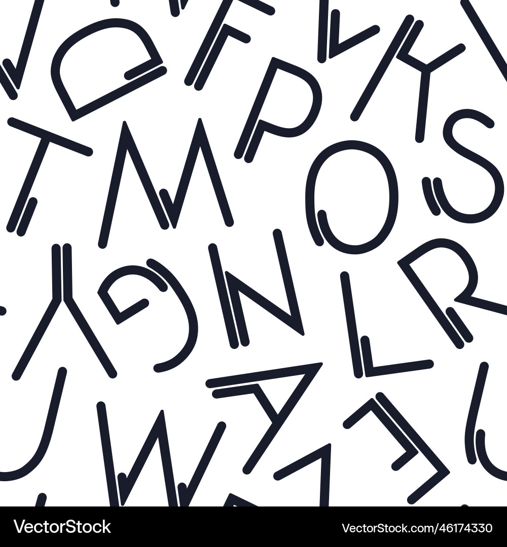 Seamless pattern with letters in typographic style Seamless pattern with letters in typographic style vector image