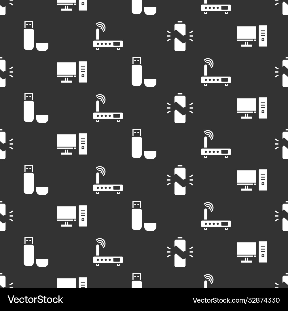 Set broken battery computer monitor usb flash Set broken battery computer monitor usb flash vector image