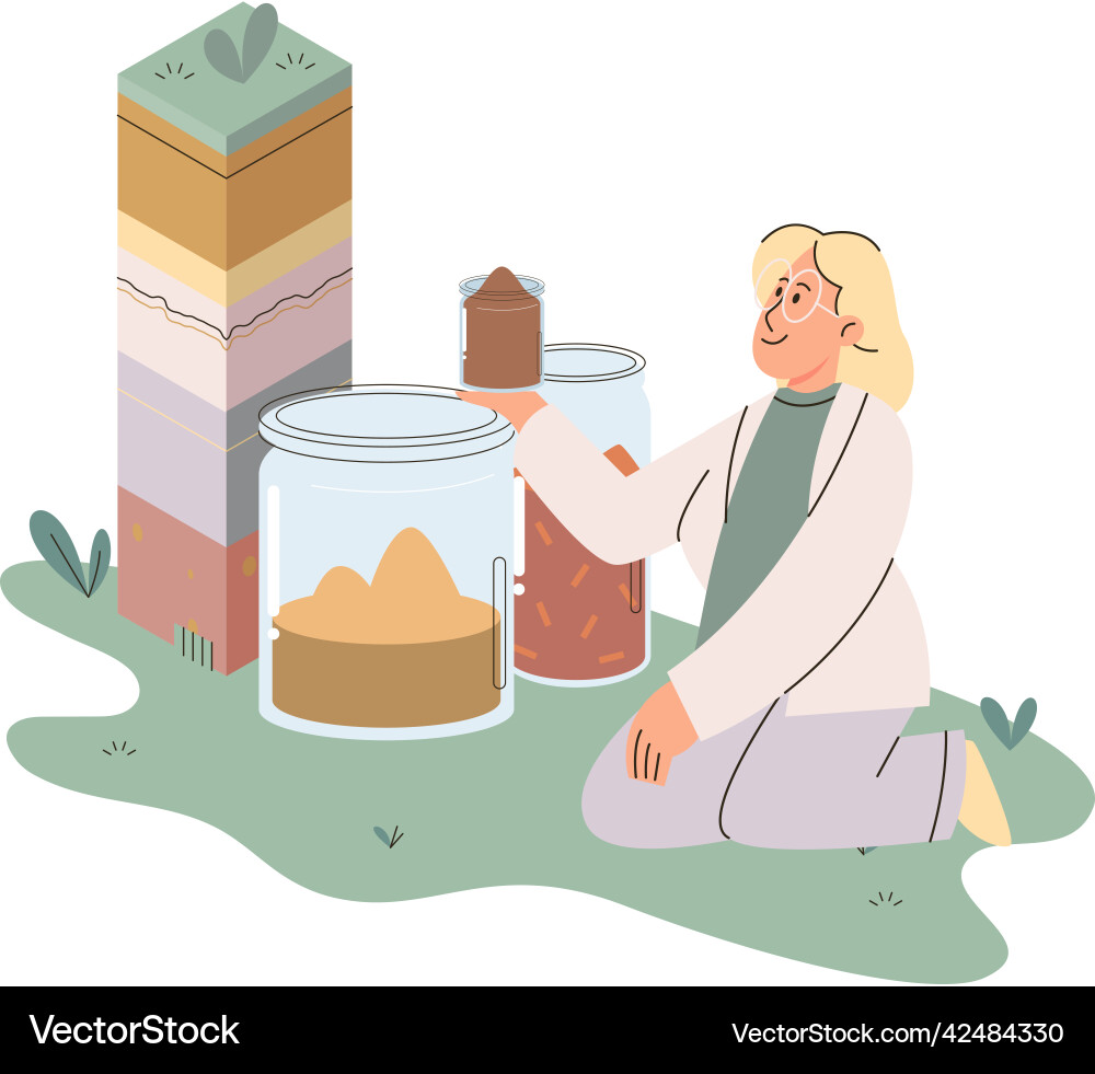 Soil analysis and earth pollution or structure Soil analysis and earth pollution or structure vector image