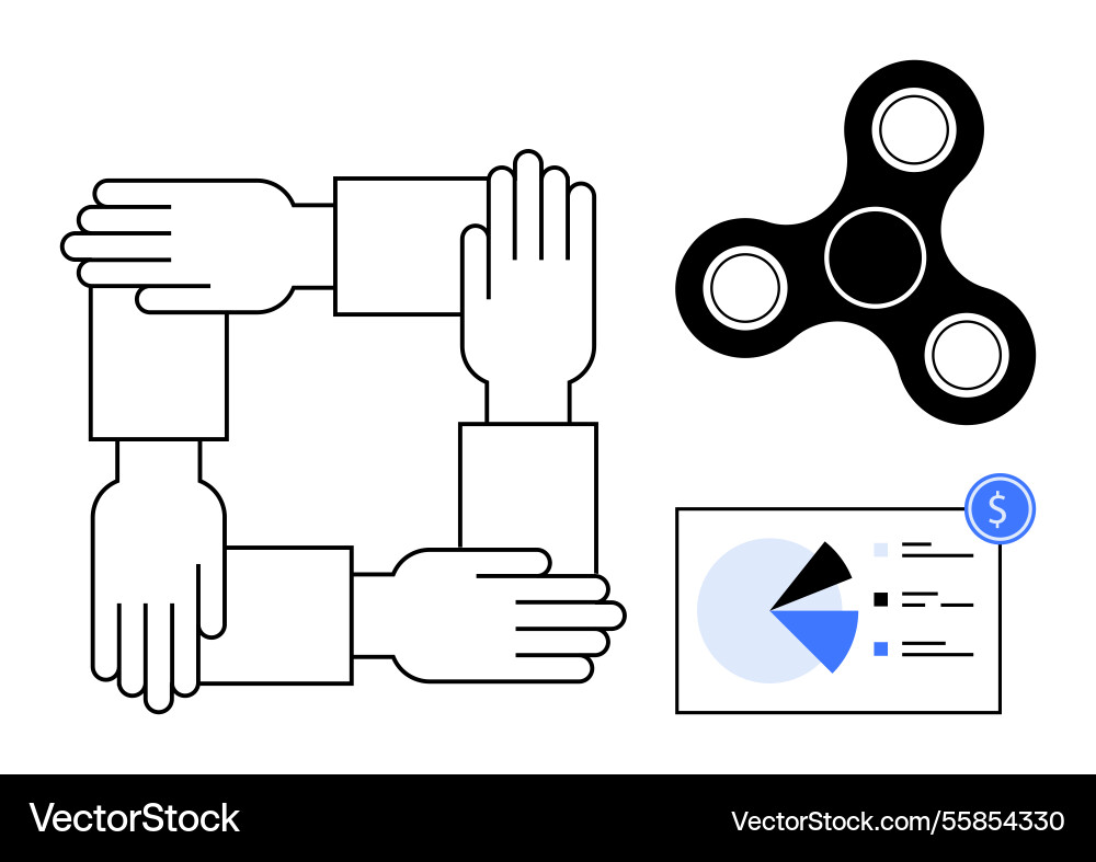 Teamwork efficiency and data-driven decision Teamwork efficiency and data-driven decision Vector Image