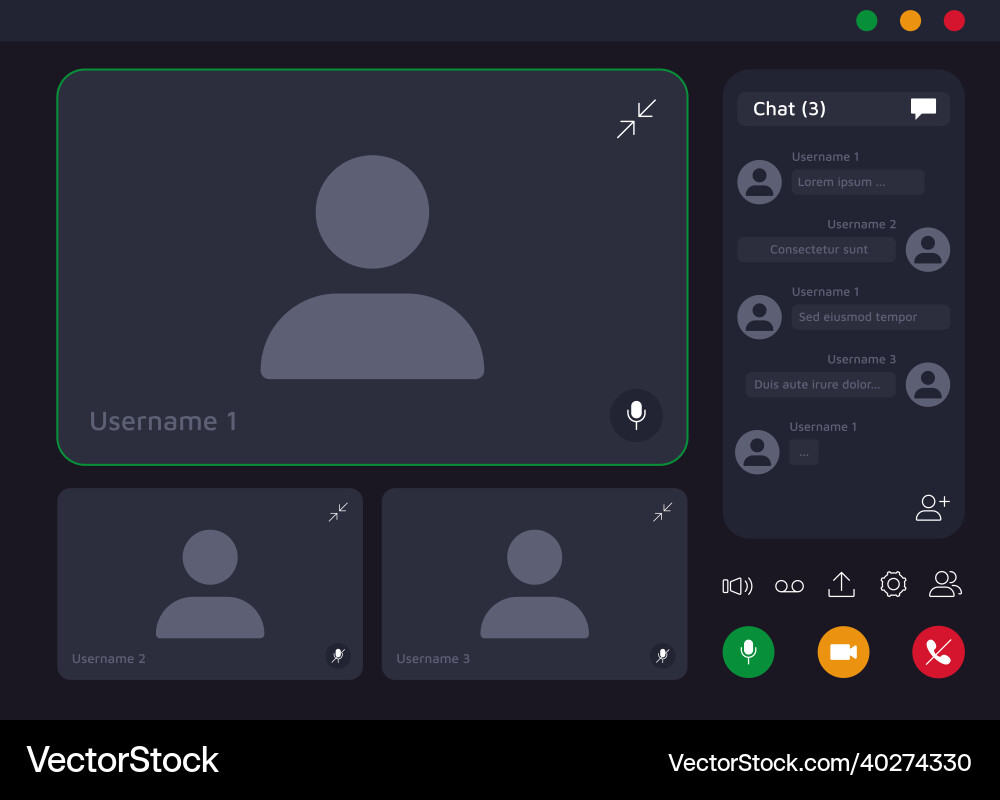 Videokonferenz Online-Meeting und Videocall Videokonferenz Online-Meeting und Videocall vektorbild