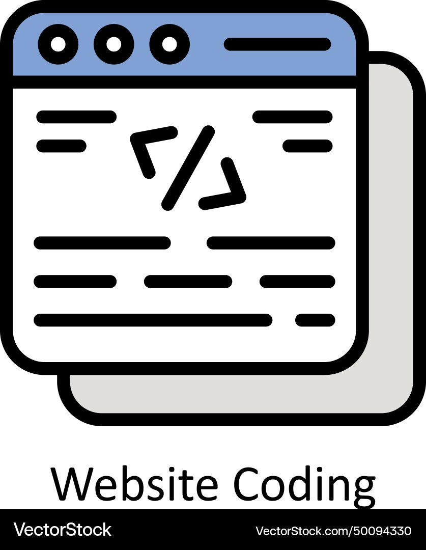 Website coding filled outline icon style il vector image