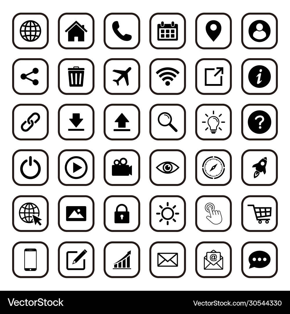 Website icon set web symbol vector image