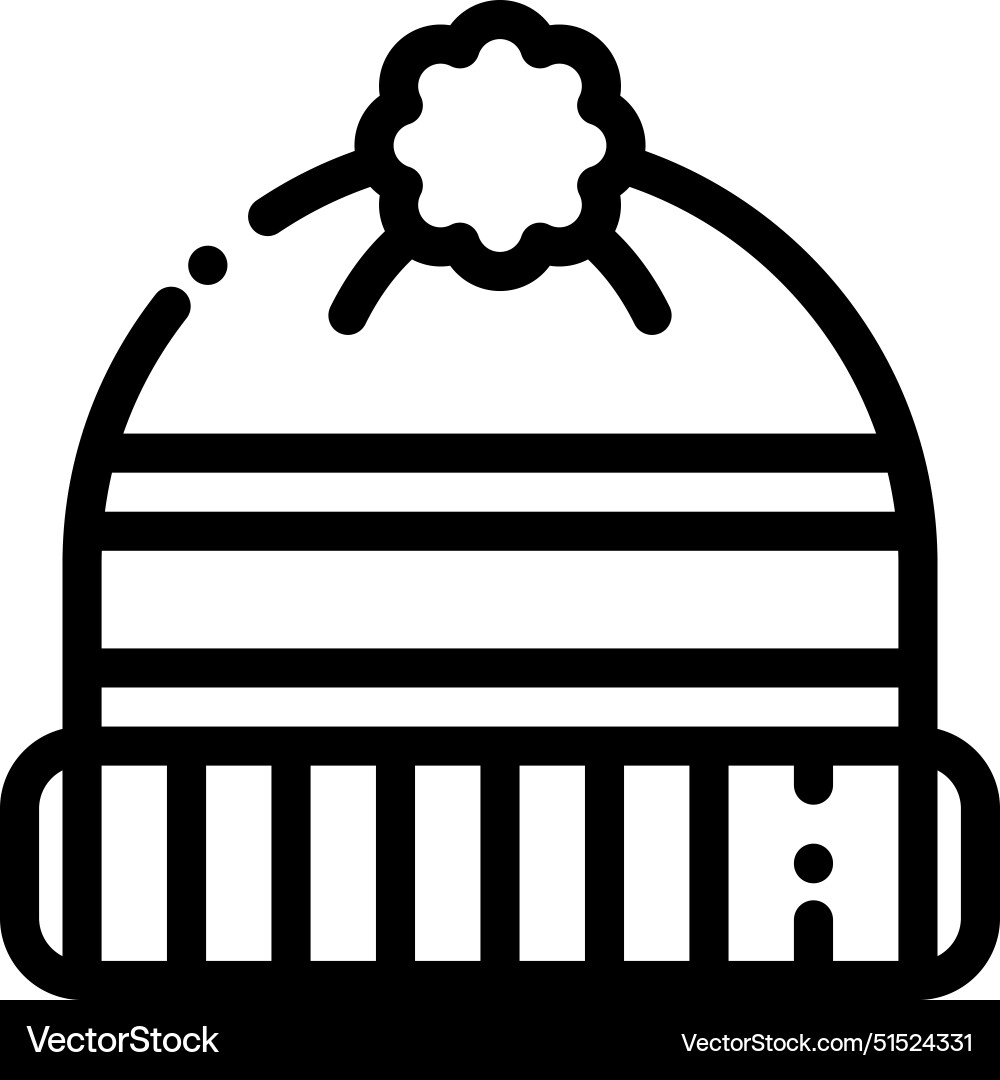 Beanie icon thin linear style design isolated Beanie icon thin linear style design isolated Vector Image