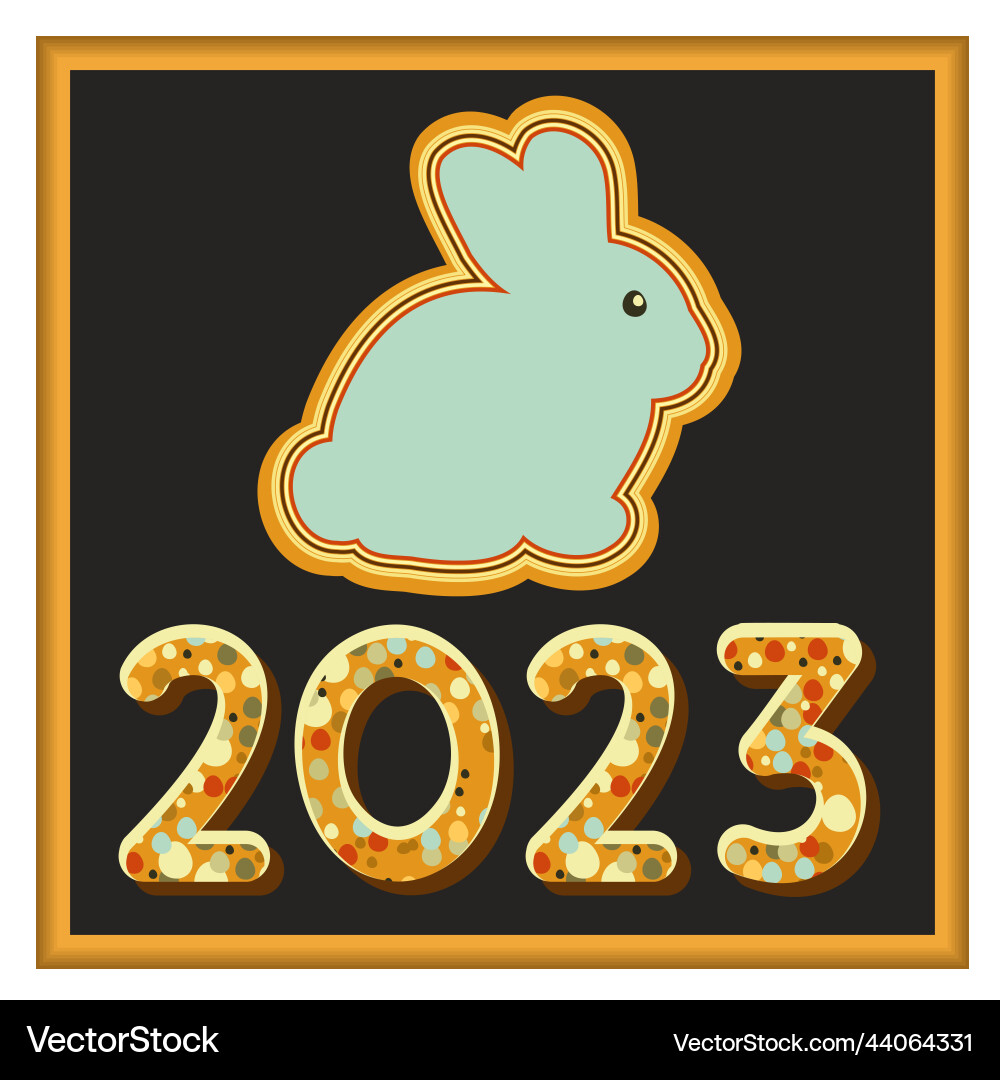 Chinesisches Neujahr Kaninchen 2023 Poster Vektorbild