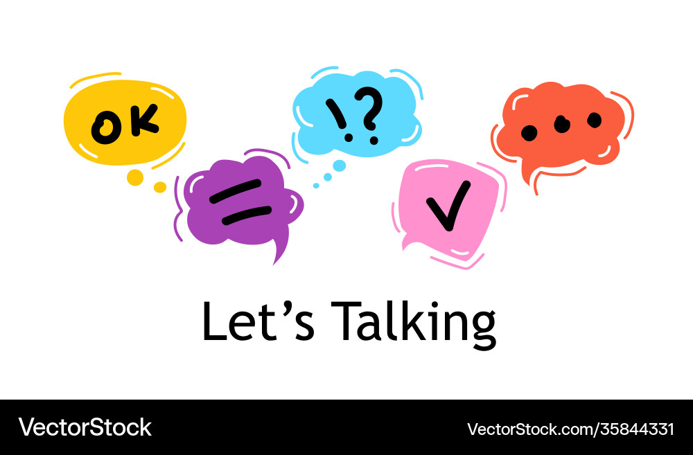Concept lets talking bright color dialog speech Concept lets talking bright color dialog speech vector image