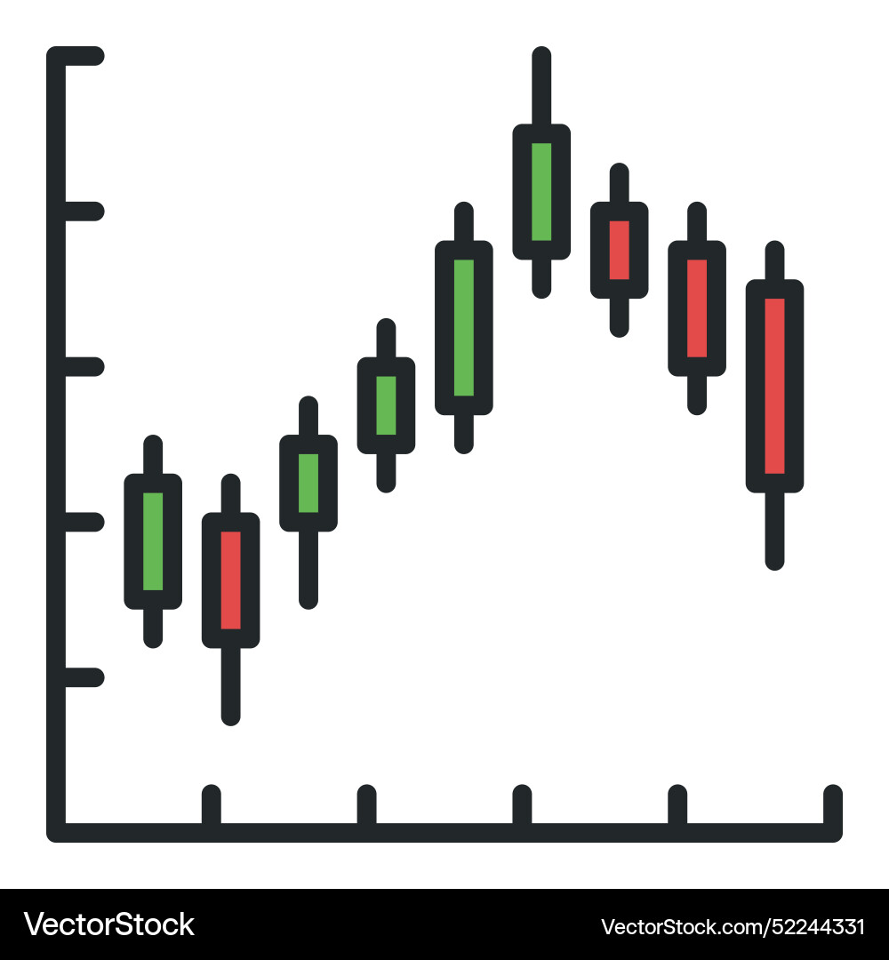Cryptocurrency trading candlestick chart colored – Royalty-Free Vector |  VectorStock