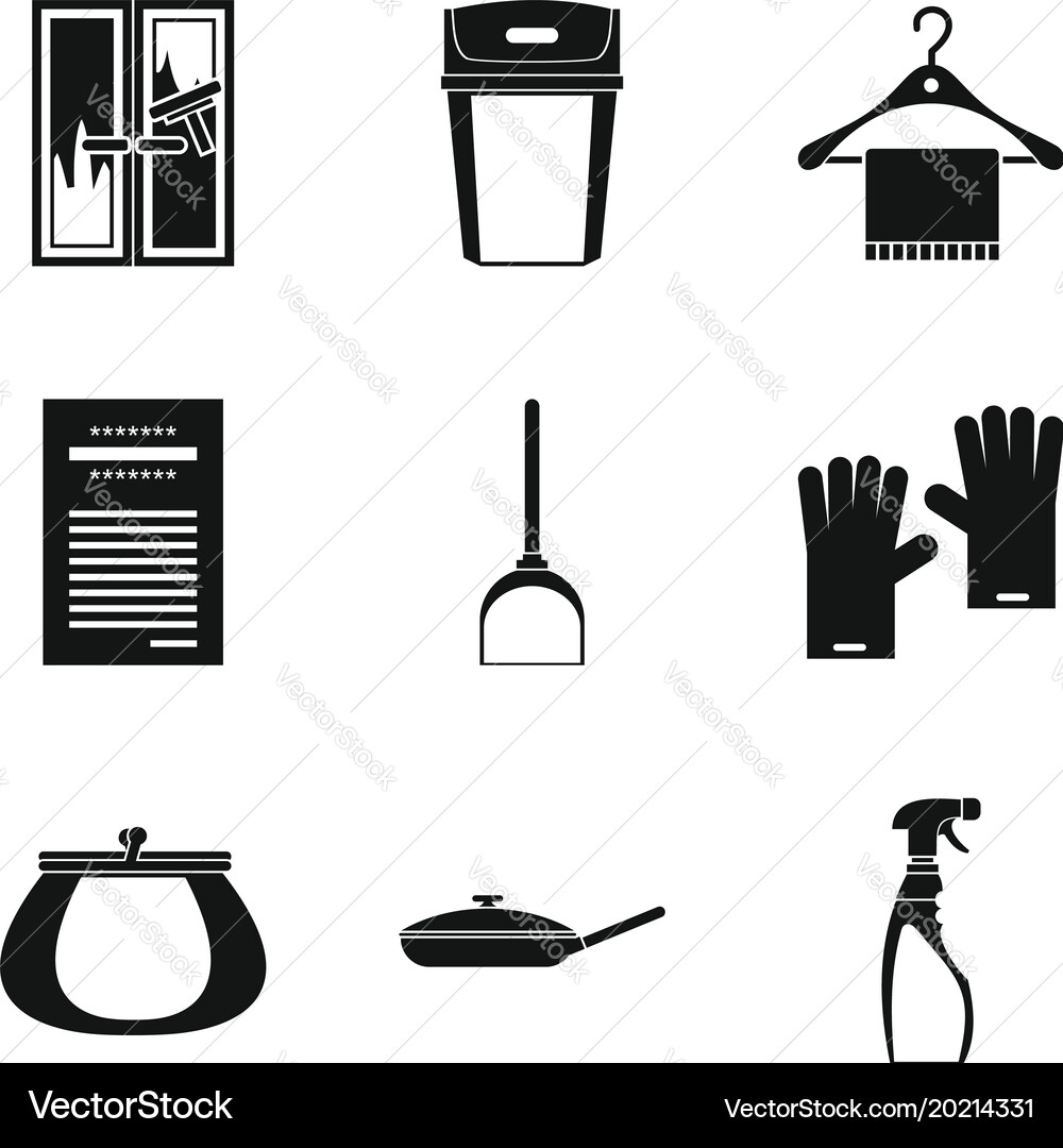 House rest icons set simple style Vector Image