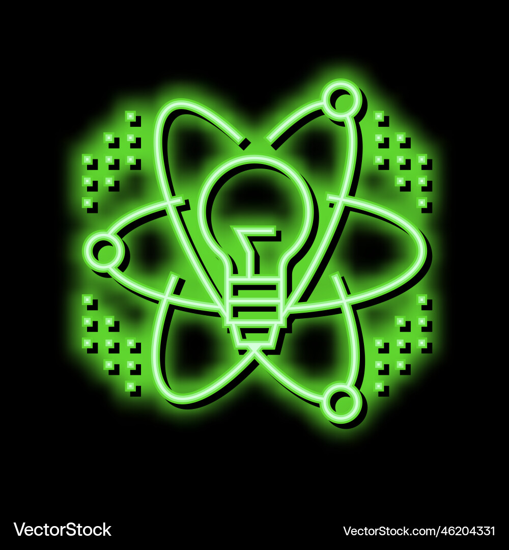 Idea and realization neural network neon glow icon Vector Image