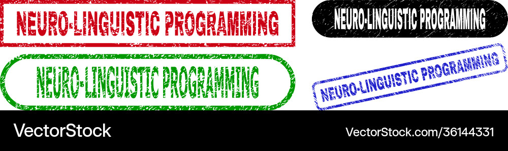 Neuro-linguistic programming rectangle watermarks vector image