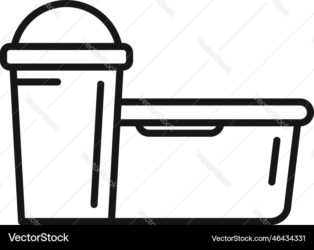 Pack of food container icon outline school Pack of food container icon outline school vector image