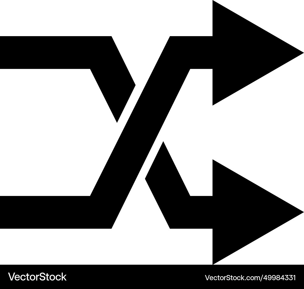 Redirection or shuffle icon image two Redirection or shuffle icon image two vector image
