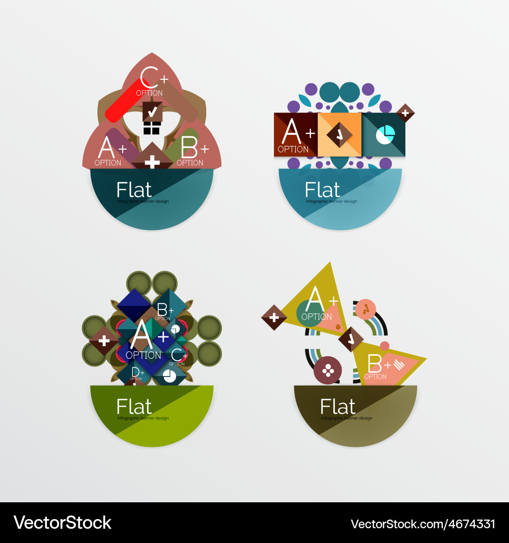 Set of abstract geometric shapes with options Vector Image