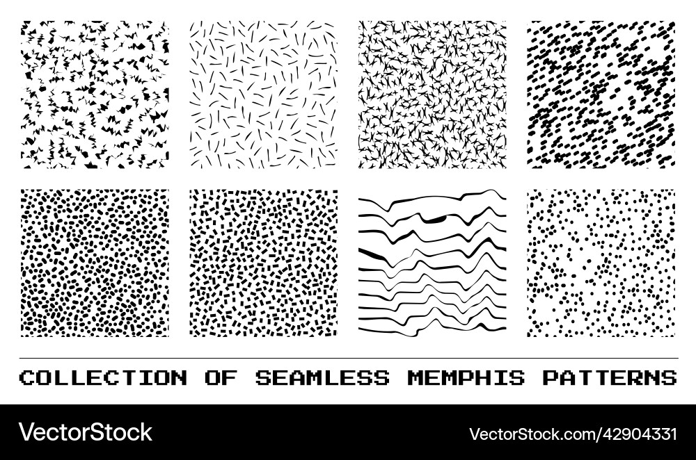 Set of abstract seamless memphis patterns Set of abstract seamless memphis patterns vector image
