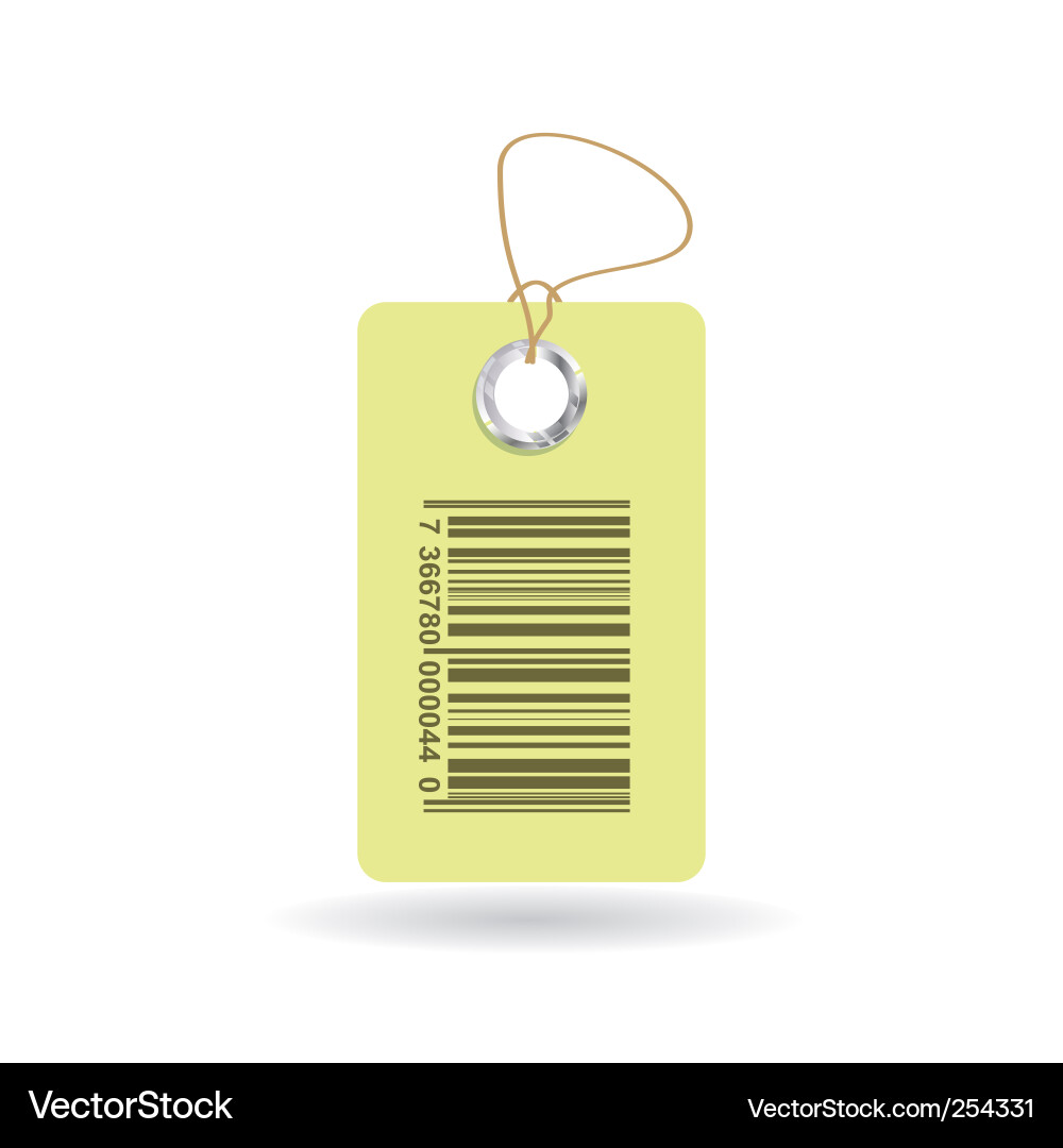 Tag with bar code vector image