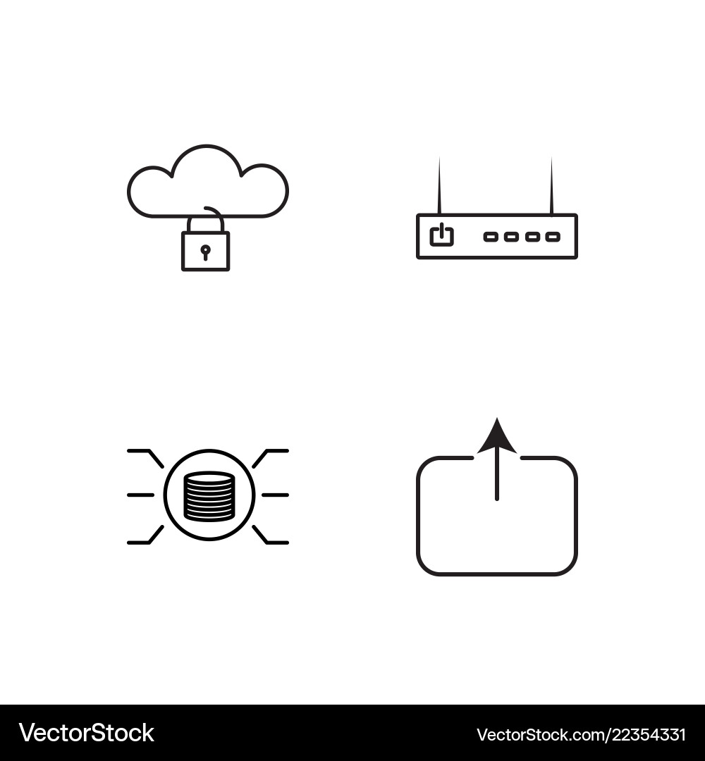 Web simple outlined icons set Web simple outlined icons set vector image