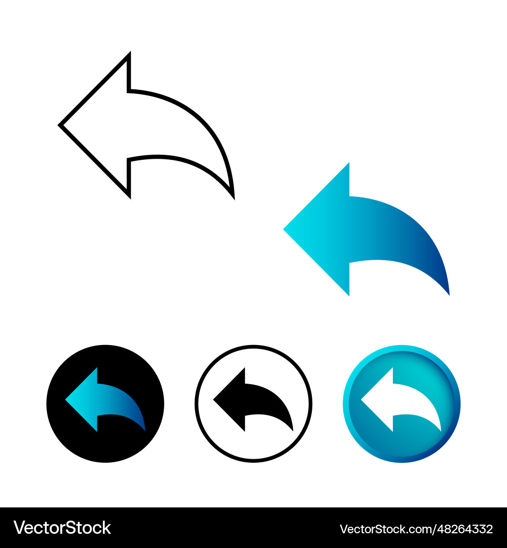 Abstract Reply Icon - Blue Arrow vector image