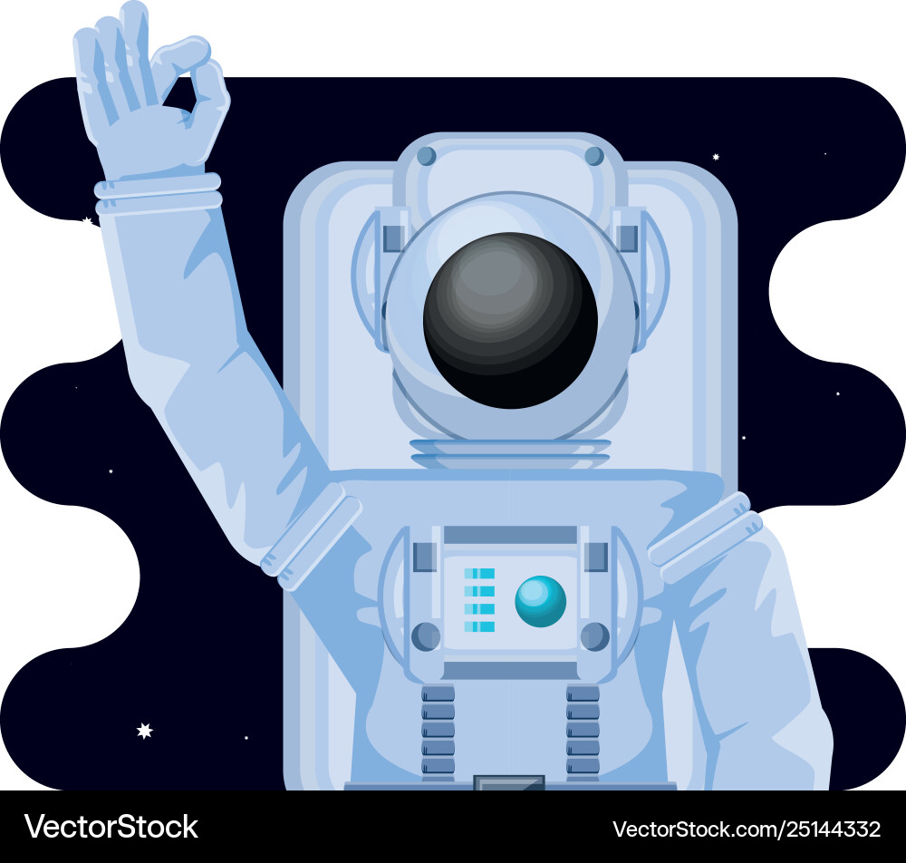 Astronaut character in space scene Vector Image