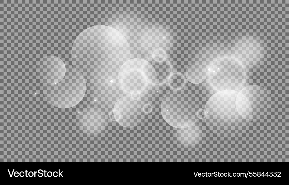 Bokeh circles on transparent background Bokeh circles on transparent background vector image