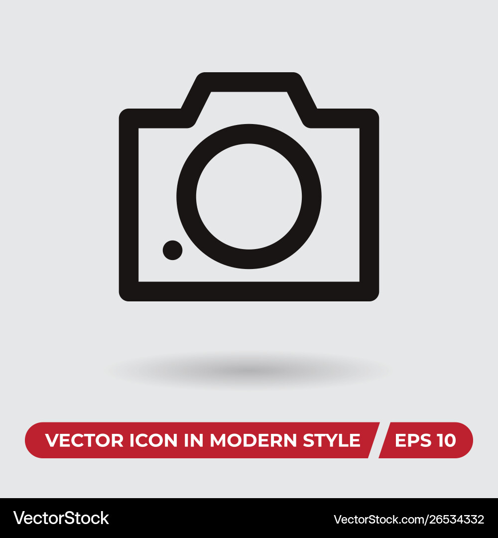 Camera icon in modern style for web site Camera icon in modern style for web site Vector Image