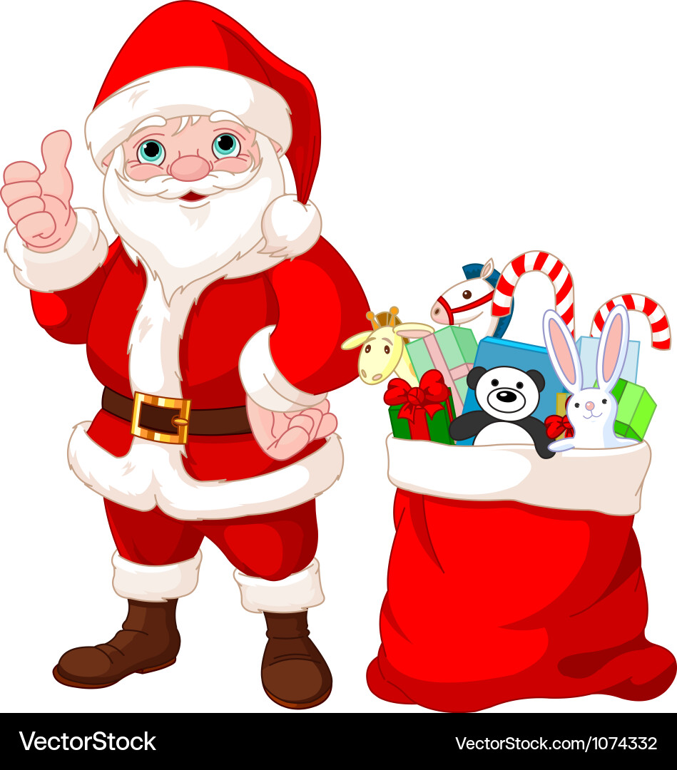 Christmas elf with gift Royalty Free Vector Image