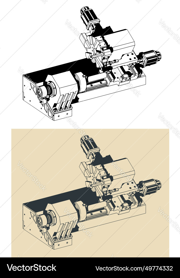 Cnc lathe machine Vector Image