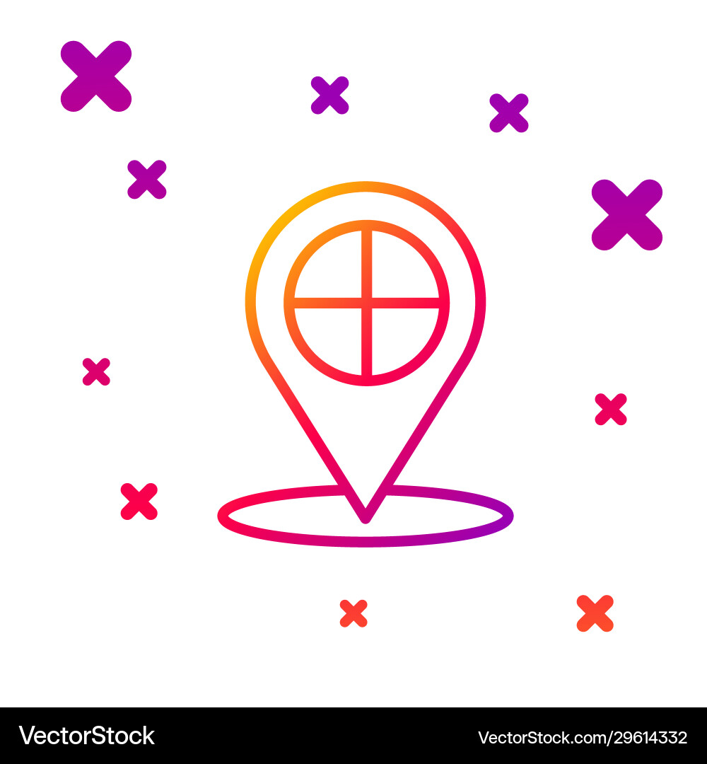 Color line map pointer with taxi icon isolated Color line map pointer with taxi icon isolated vector image