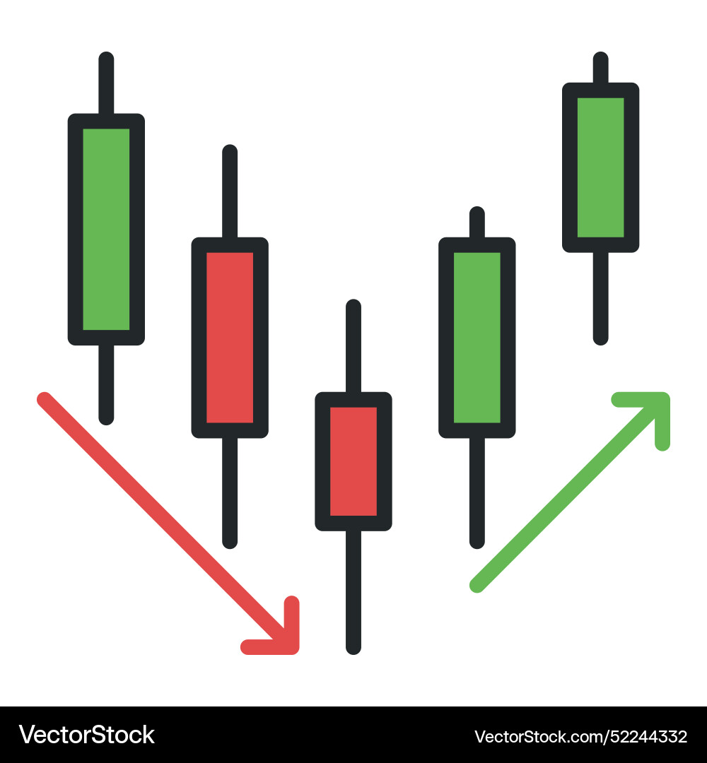 Cryptocurrency chart price movements colored icon – Royalty-Free Vector |  VectorStock