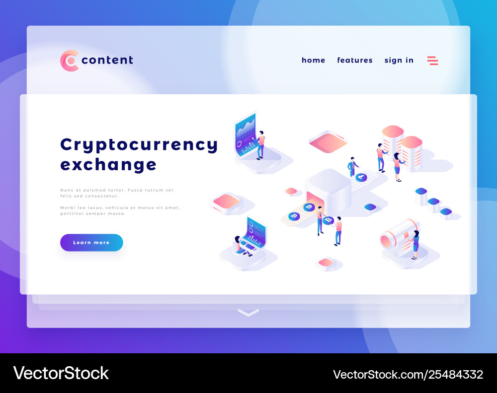 Cryptocurrency exchange office people and interact Cryptocurrency exchange office people and interact vector image