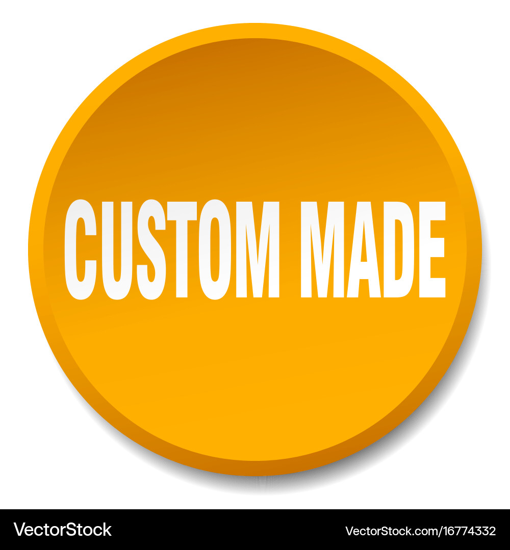 Custom made orange round flat isolated push button vector image