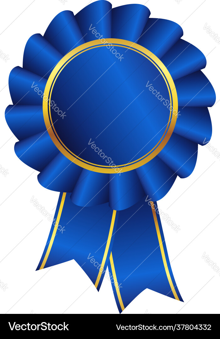 Elegant Blue Ribbon Award Vector Image