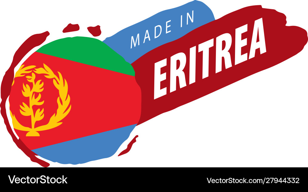 Eritrea flag on a white Eritrea flag on a white vector image