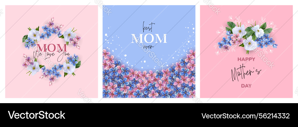 Happy mothers day cards set Vector Image