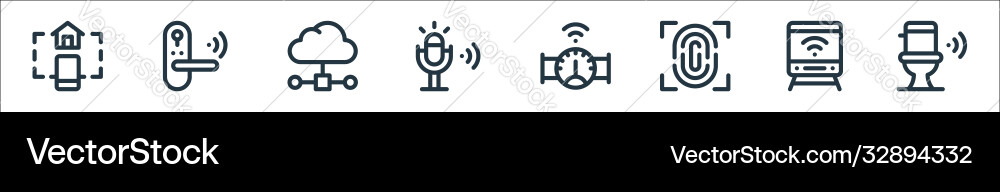 Internet things line icons linear set quality Internet things line icons linear set quality vector image