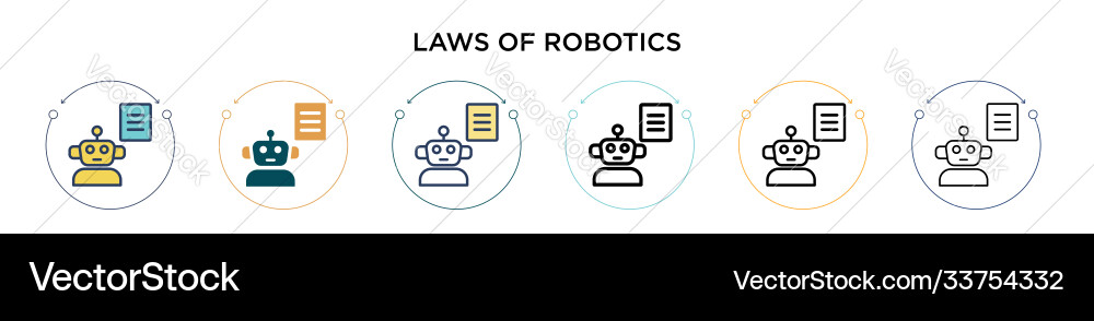 Laws robotics icon in filled thin line outline Laws robotics icon in filled thin line outline vector image