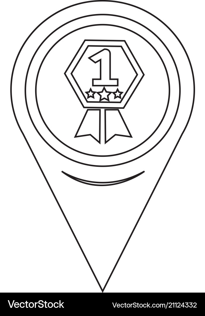 Map pin pointer number 1 icon vector image
